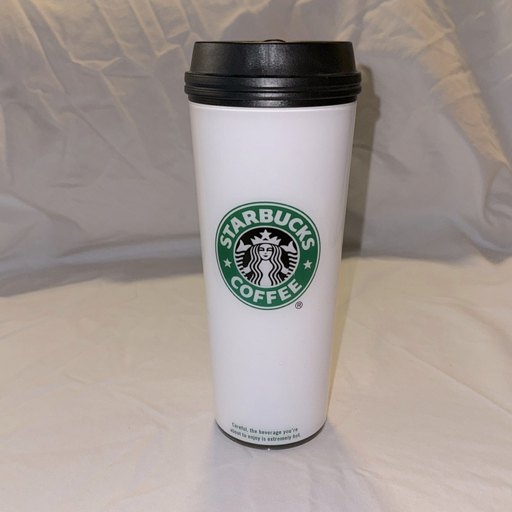 Starbucks,20.5 fl oz,White with black lid.